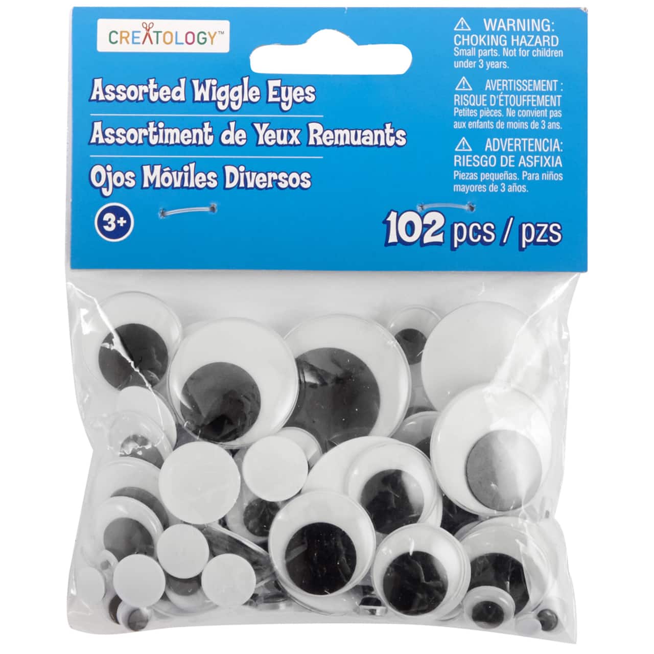 12 Packs: 102 ct. (1,224 total) Assorted Wiggle Eyes by Creatology&#x2122;